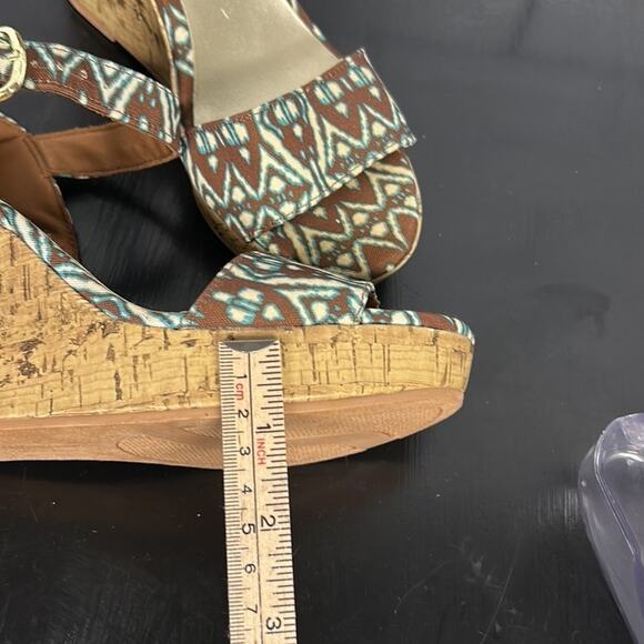 Christian Siriano Cork Platform Wedges Southwest Open Toe Size 7 - Picture 10 of 10